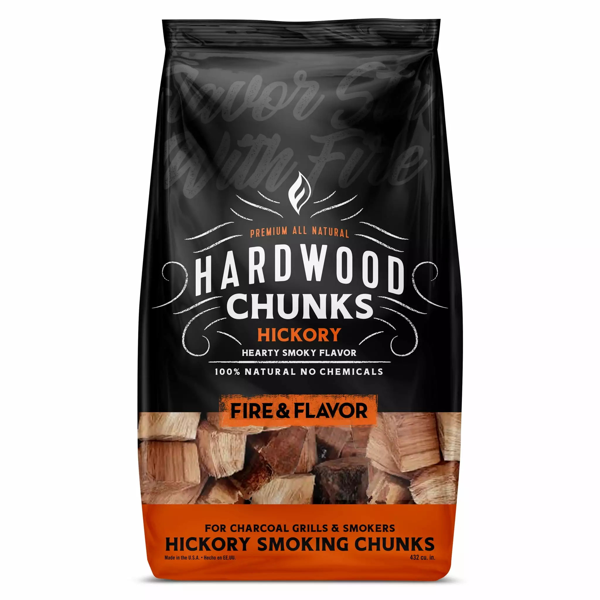 Fire & Flavor FFW202 Luxury All Natural Smoking Wood Chunks Hickory 4 Pounds