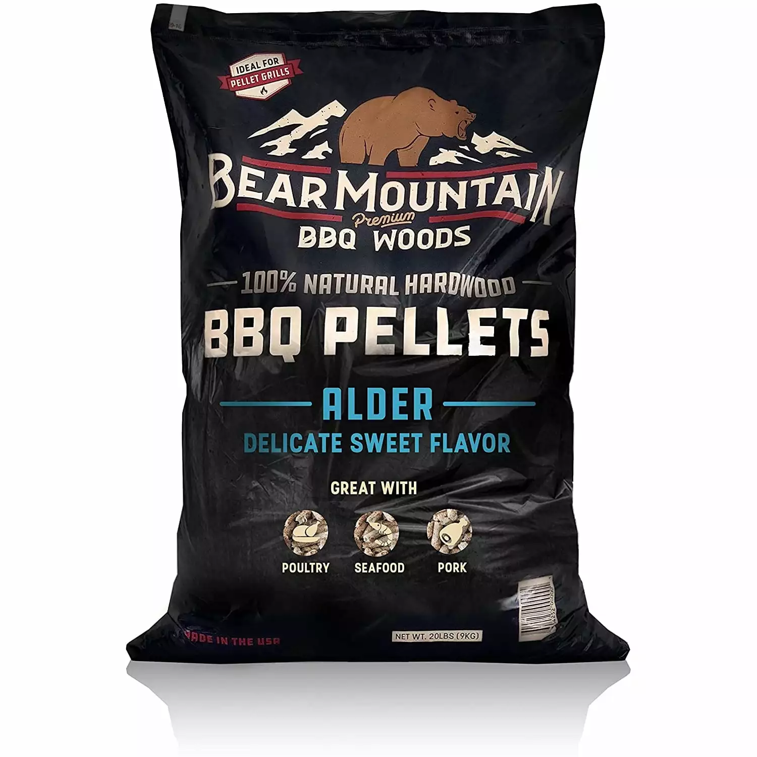 Bear Mountain BBQ 100% Natural Hardwood Alder Flavor Pellets 20 Pounds