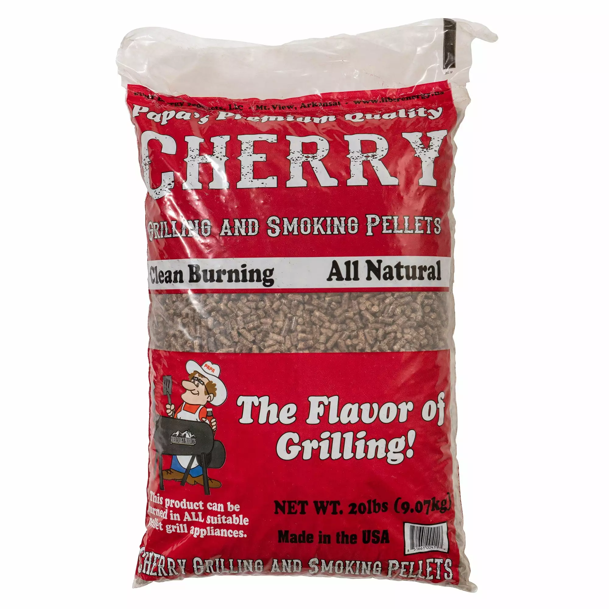 Papa's Luxury Hardwood Blend Grill and Smoker Wood Pellets Cherry 20 Lbs