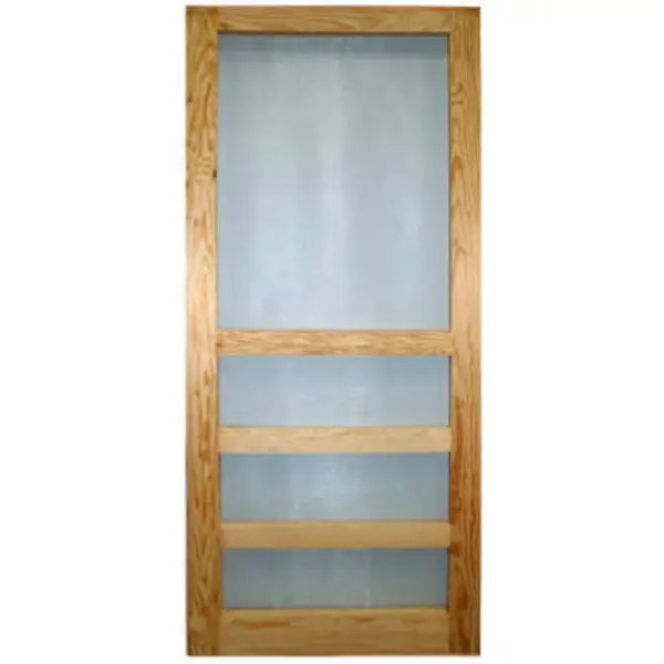 Wood Products Heavy-Duty 3-Bar Wood Screen Door 2'8 x 6'8 Sturdy Exterior Entry