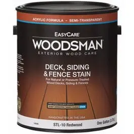 Acrylic Deck Siding and Fence Stain Semi-Transparent Redwood 1-Gallon Woodsman