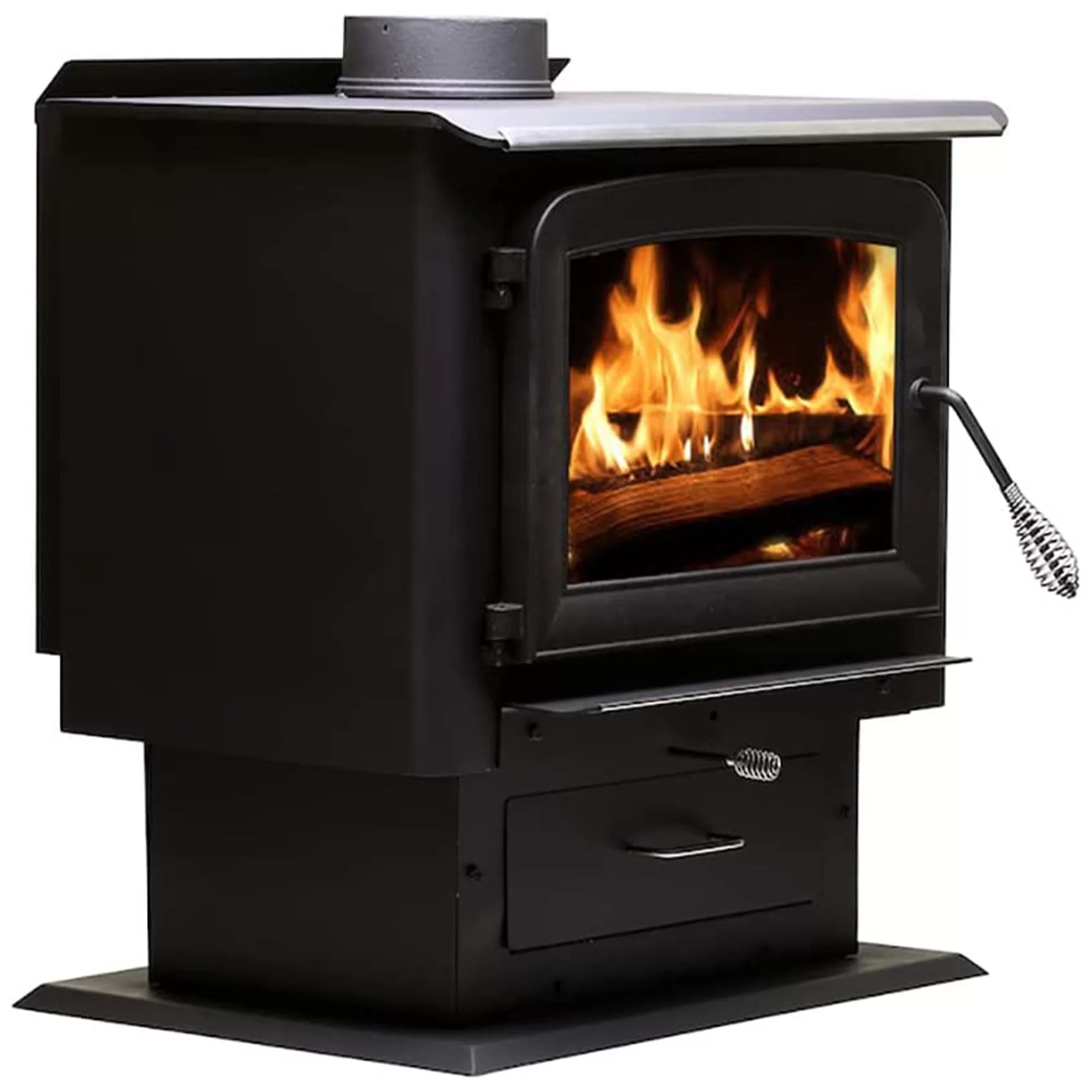 Ashley Hearth Products 2000 Square Feet 89000 BTUs Pedestal Wood Stove Black