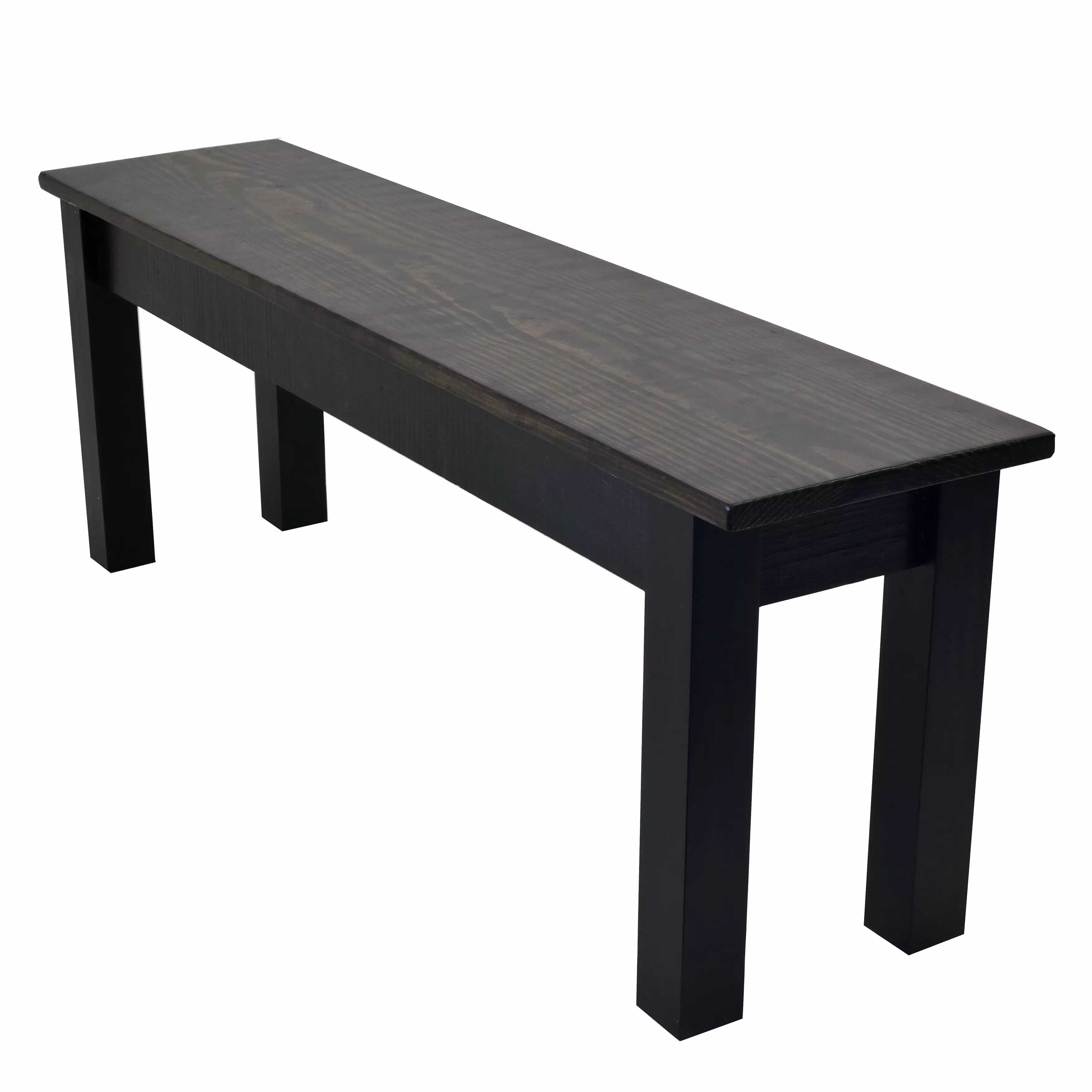 Dark Walnut & Black Bench 36 Inch - Modern Wooden Bench Living Room or Bedroom Benches Ezekiel and Stearns
