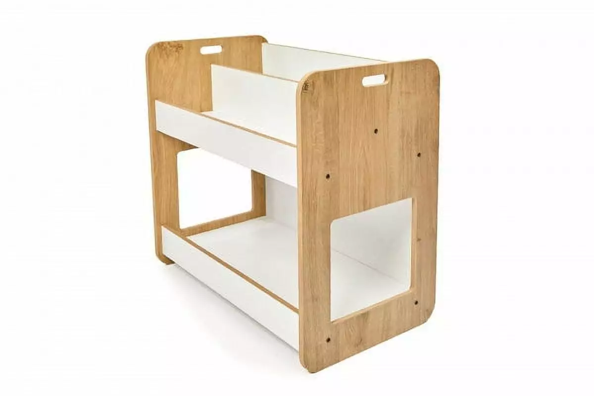 Nipperland Minera Wooden Kids Storage Bookcase Natural White Dove