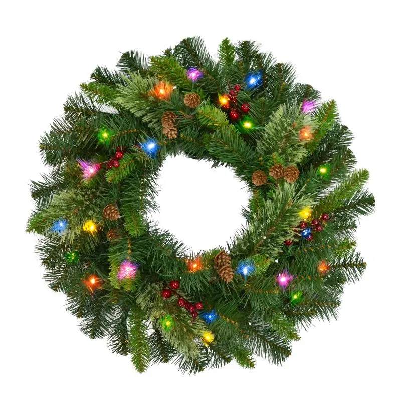 Celebrations Home 24 . D LED Prelit Multicolored Wreath Pack 4