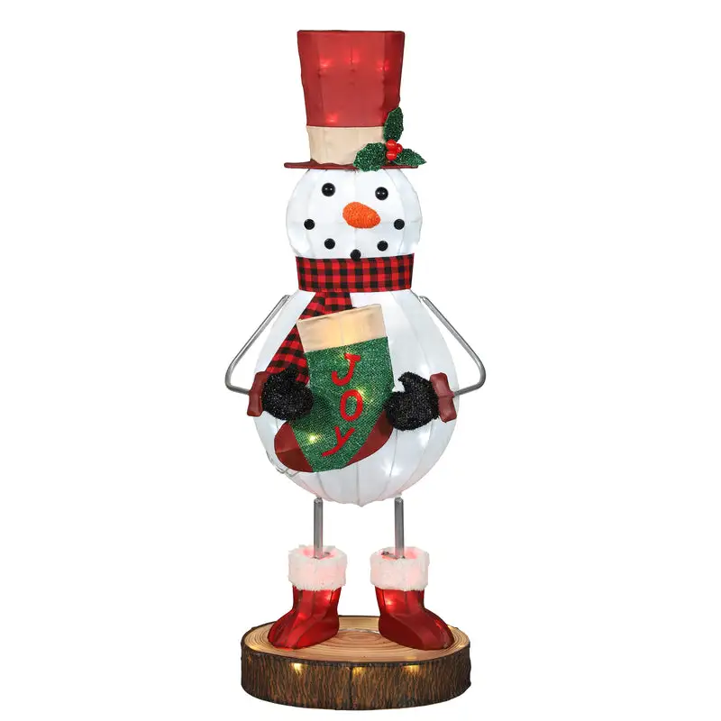 Celebrations LED Warm White Snowman 3 ft Yard Decor Holiday Outdoor Lighting