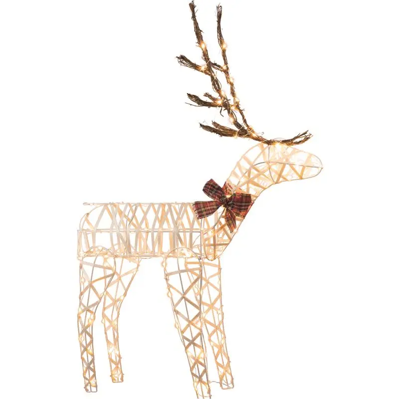 Sienna LED White 3D Wire Buck 4 ft Outdoor Christmas Yard Decoration