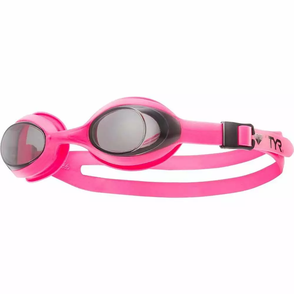 TYR Flexframe Youth Swim Goggles Smoke Pink